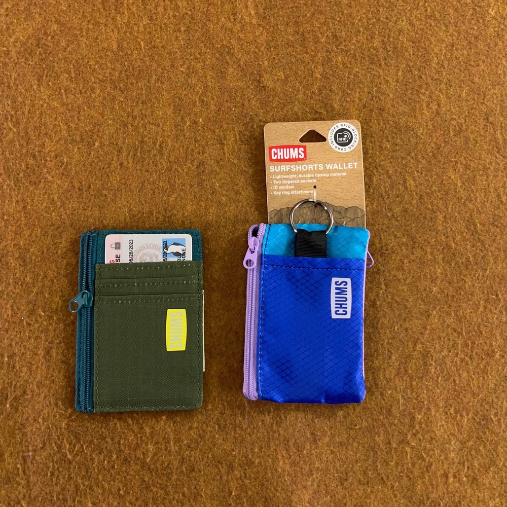 Chums Unisex OS Multicolor Ripstop RFID Surfshorts Wallet 2 Pack NWT